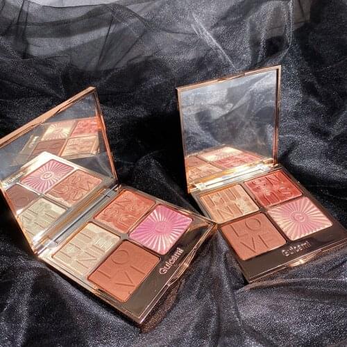 GUICAMI 4 Color Illuminator Highlighter Blush Bronzer Palette Makeup Face Concealer Shimmer Powder Contour Palette Cosmetics Set