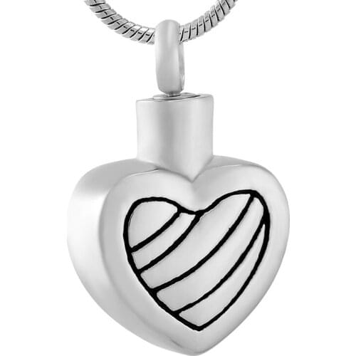 ILJ9711 Custom Engraving Heart Urn Locket for Human/ Animal Ashes, Cremation Pendant Stainless Steel Jewelry Keepsake Pet Urns