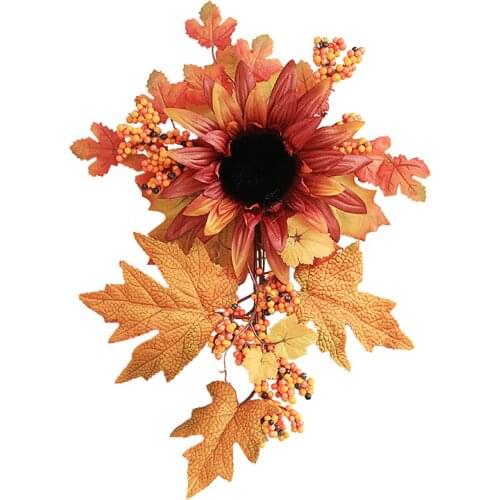 Artificial Flowers Pinecone Maple Leaf Simulation Plants Ornament Gift Indoor Or Outdoor Used Autumn Decoration Wreath