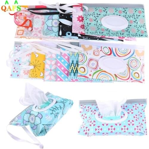 Baby Care Wet Wipe Box Eco-Friendly Wet Tissue Case Cleaning Wipes Container Case Portable Wet Wipe Bag EVA Snap Strap Wipes Bag