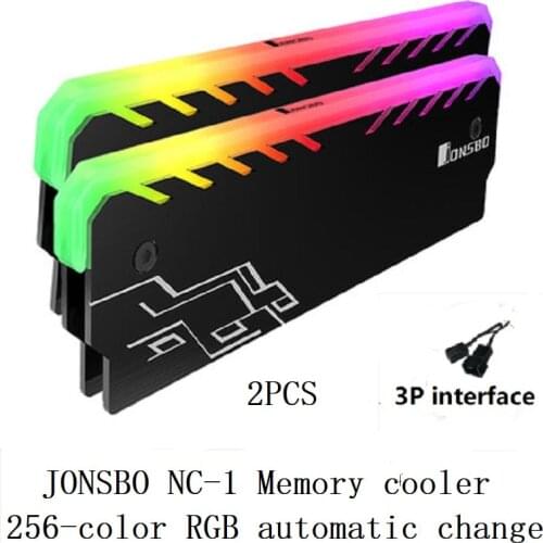 2PCS Memory Cooling Vest Radiator Cooler shell RGB LED 256 Automatic Light Effect Aluminum Heatsink for Desktop RAM DDR3 DDR4