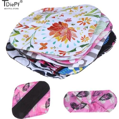 20*18cm Reusable Women Bamboo Charcoal Cloth Washable Menstrual Pad Leak-Proof Night Sleep Sanitary Napkin Nappy Towel Pad Set