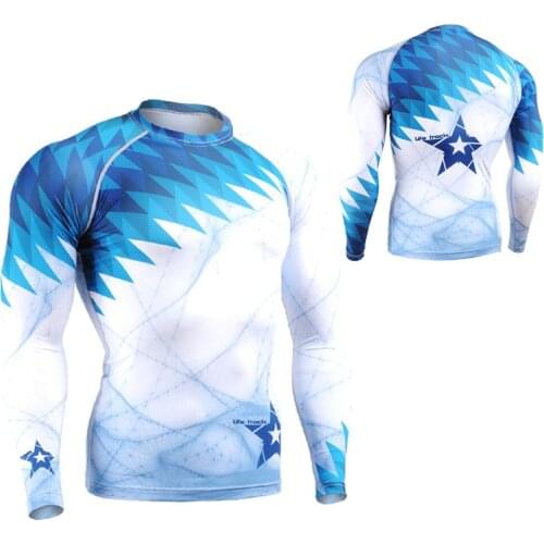 Men`s Long Sleeve Second Skin Rash Guards Compression Tights Multi-use MMA Gym Crossfit Running Yoga Fitness Shirt S-4XL