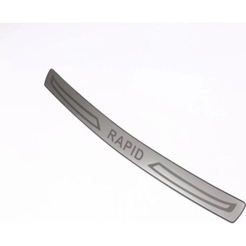 For Skoda Rapid 2013-2017 Car-Styling Sticker Stainless Steel Tail Door Guard Rear Bumper Protector Accessories Styling Moulding