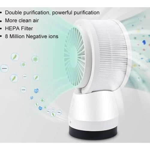 Table USB Electric Mini Fan Portable Negative Ions HEPA Fiter Air Purify Fans for Home Desktop Office Bedroom Three Wind FS24