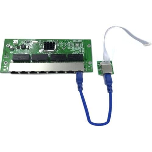 OEM PBC 8 Port Gigabit Ethernet Switch 8 Port met 8 pin way header 10/100/1000M hub 8way power pin Pcb board OEM schroef gat