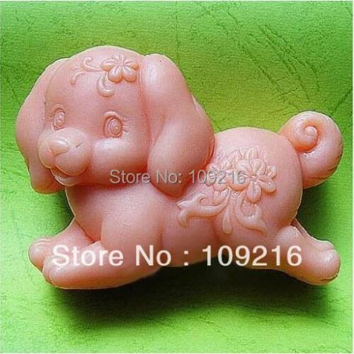 Wholesale!!!1pcs Lovely Dog (zx0216) Silicone Handmade Soap Mold Crafts DIY Mold