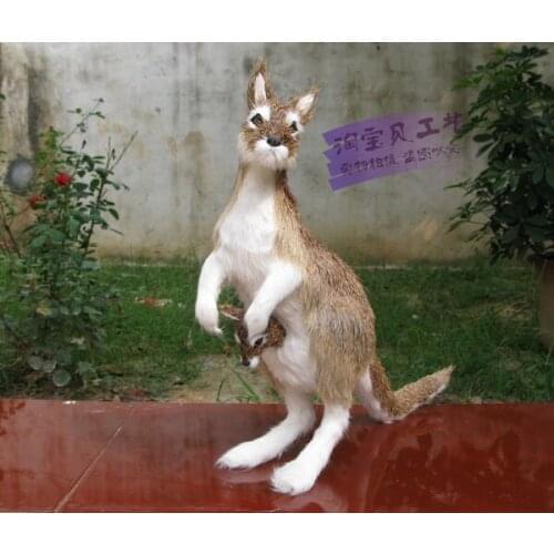 Creative simulation kangaroo model toy resin&fur kangaroo model gift about 28x10x30cm 2315