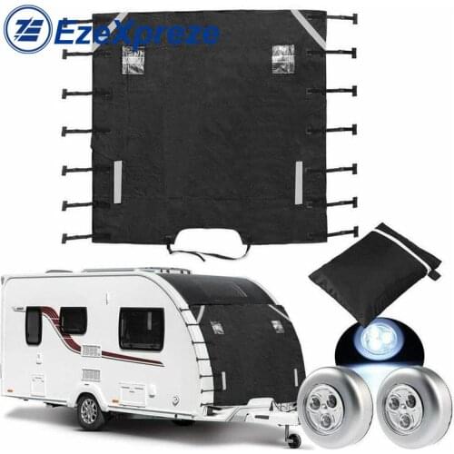 RV Caravan Front Towing Cover Protector Covers Dustproof Universal Reflective Strip Accessorie 220cm*175cm New