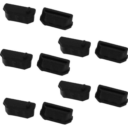 Jyttek Silicone Computer Anti Dust Cover Cap Protector Black 10 Pcs for HDMI Female Port