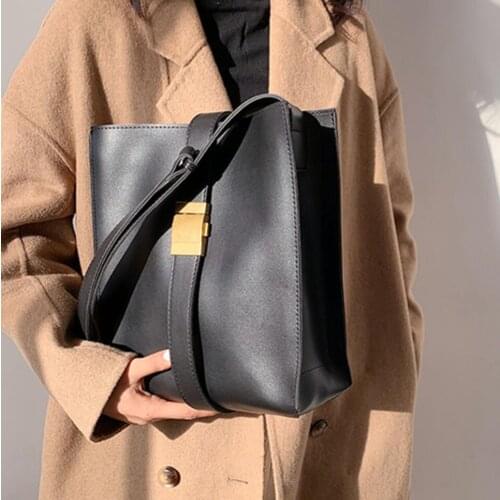 Vintage Fashion Female Tote bucket Bag 2021 New Quality PU Leather Womens Designer Handbag High capacity Shoulder Messenger Bag