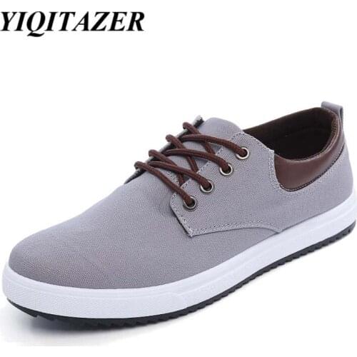 YIQITAZER 2018 New Autumn Casual Canvas Mens Shoes,Summer Fashion Lace up Breathable Man Shoes Size 7-9.5