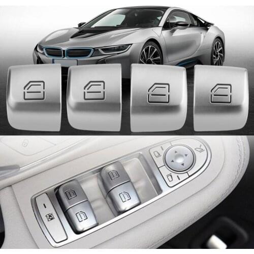4pcs/set Master Window Switch Repair Button Cover Caps for Mercedes Benz C Class W205 C200 GLC W253 2015
