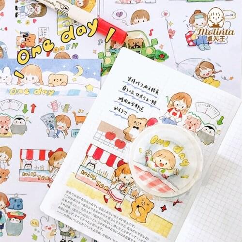 10pcs/1lot Decorative Adhesive Tapes A Zhuos Day Molinta Decorative Scrapbooking DIY Paper Japanese Stickers 10M