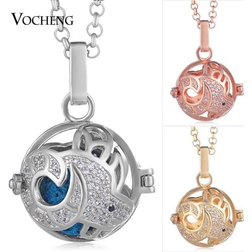 10pcs/lot Cage Ball Jewelry Long Sweater Zircon Stone Necklace with Stainless Steel Chain VA-368*10 Free Shipping
