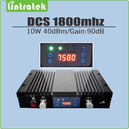 10W 40dBm/Gain 90dB DCS 1800mhz Cellphone Signal Booster DCS LTE 1800(Band 3) Mobile Signal Repeater with AGC/MGC/LCD display