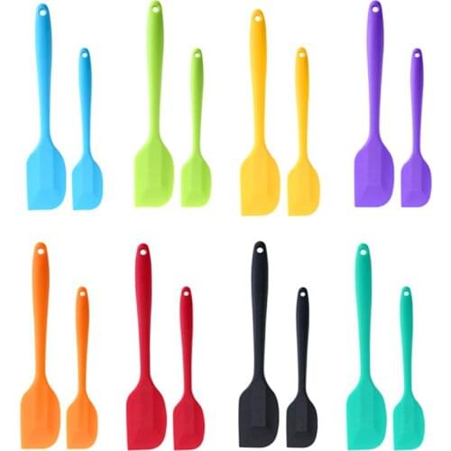 2Pcs/Set Non-Stick Silicone Spatula Baking Cake Scraper Cream Butter Mixer Cookie Pastry Scraper Spreader Kitchen Accessories