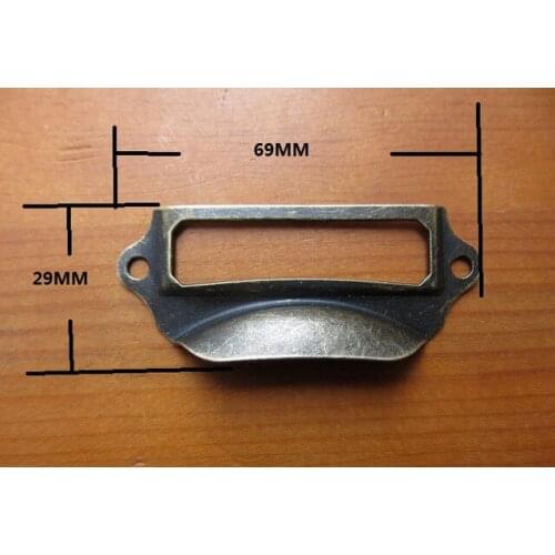 30Pcs Antique Iron Label Frame Card Holder Cup Pull Handle Drawer Box Case Cabinet Cupboard Carpenter Repair decoration Hardware