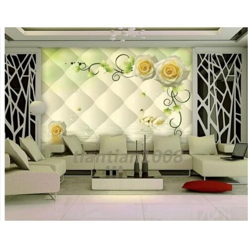 3d wall murals Home Decoration Water Roses TV wall decoration painting modern living room wallpapers