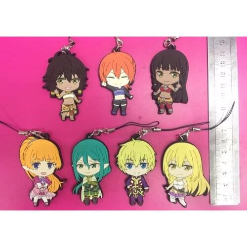 7pcs/lot Dungeon ni Deai wo Motomeru no wa Machigatteiru Darou Japanese anime figure rubber mobile phone charms/key chain/strap