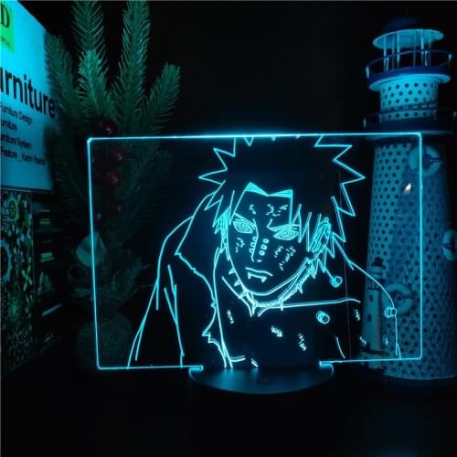 Nartuo Pain Anime 3D Lamp Led Cartoon Night Light Shippuden Pain Colorful Touch Nightlight For Bedroom Decor Table Lamp Kid Gift