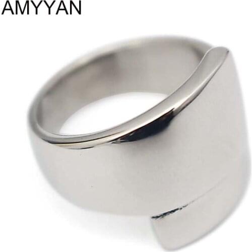 Shiny Smooth Plain 316L Stainless Steel Rings For Women And Men Steel Color Fashion Jewelry Wedding Rings