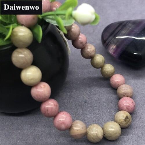 Natural Rhodonite Beads Bracelet GemStone Charms for Girl Female 6-12mm