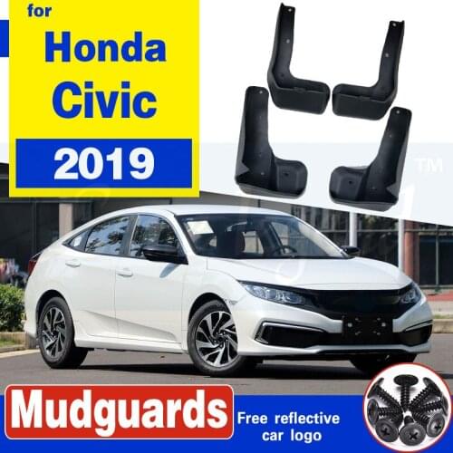 For Honda Civic 2019 Mudflaps Splash Guards Car Front Rear Mud Flap Mudguards Fender Set Molded Mud Flaps Accessories