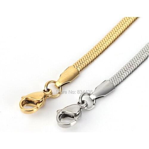100pcs 1.8mm to 4mm Adjustable Flat Snake Chain Choker for Women Stainless Steel Necklaces Elegant Street Wear Jewelry Wholesale