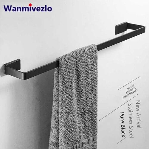 Matte Black Stainless Steel Bathroom Hardware Paper Holder Towel Bar Towel Ring Toothbrush Holder Bath Hardware Set Accessories