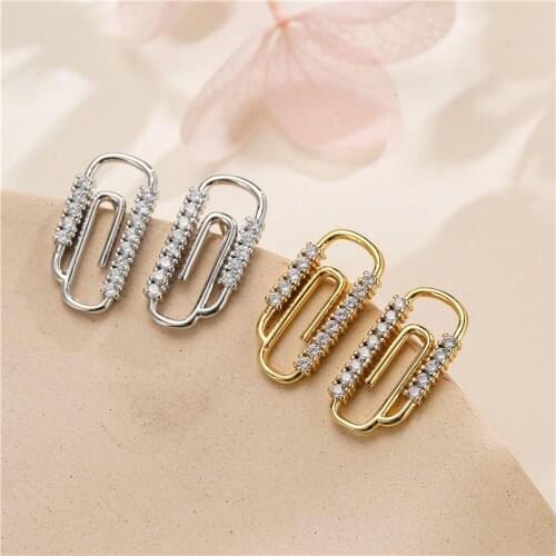HECHENG,1 Pair,Rainestone Crystal Safe Pin Ear Stud,Cute Earrings,Fashion 2021 Wholesale,Jewelry
