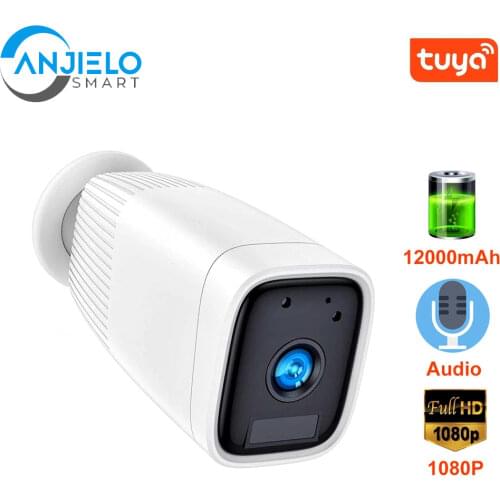 Tuya 1080P WIFI Battery Camera built-in 12000mAh IP Outdoor IP66 Rechargeable Wireless IP Camera Two Way Audio Smart Life APP