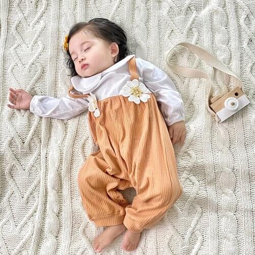 0-3T Newborn Kid Baby Girls Autumn Winter Clothes Long Sleeve Flower Romper Elegant Cute Sweet Cotton Jumpsuit Baby Clothing