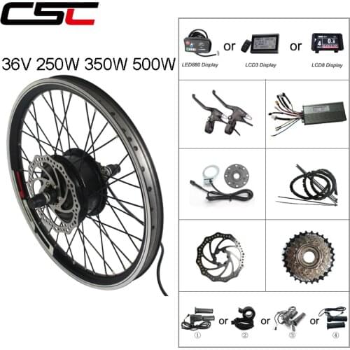 Electric bicycle Conversion Kit 36V 250W 350W 500W 20-29 inch 700C Bluetooth Ebike Bicycle Kit Bike front or Rear Motor Wheel