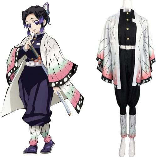 Anime Demon Slayer Kochou Shinobu Cosplay Costumes Outfits Halloween Carnival Suit