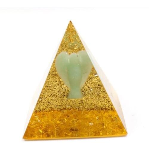 FYSL Many Colors Stone and Resin Pyramid Pendant Orgone Energy Lovely Angel Classic Style Jewelry