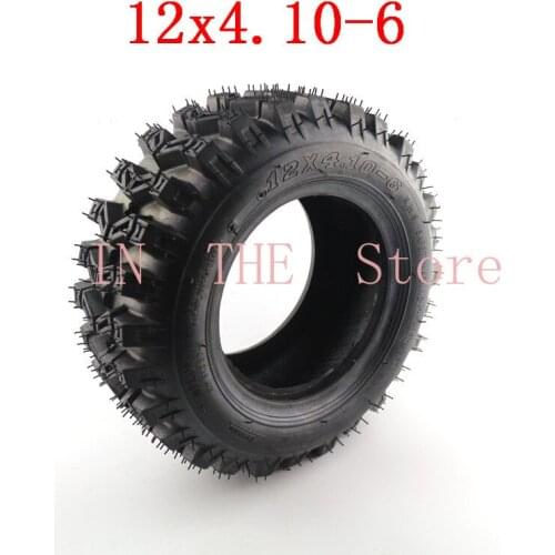 Lightning Shipment 12x4.10-6 Vacuum Tyre ATV Quad Go Kart 47cc 49cc Chunky 4.10-6 Tubeless Tire Fit All Models 12*4.10-6