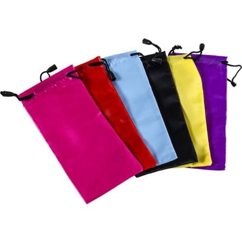 Fashion Solid Color Drawstring Pouch Bags Portable Soft Microfiber waterproof Soft Eyeglasses Bag Eyewear Accessories