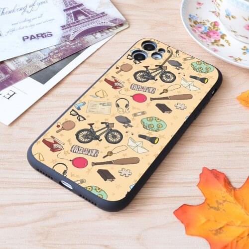 For iPhone IT Character Collage Print Soft Matt Apple iPhone Case