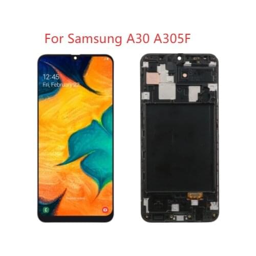Original SUPER AMOLED A305FN LCD For Samsung Galaxy A30 Display With Frame SM-A305G A305F/DS LCD Touch Screen Digitizer Parts