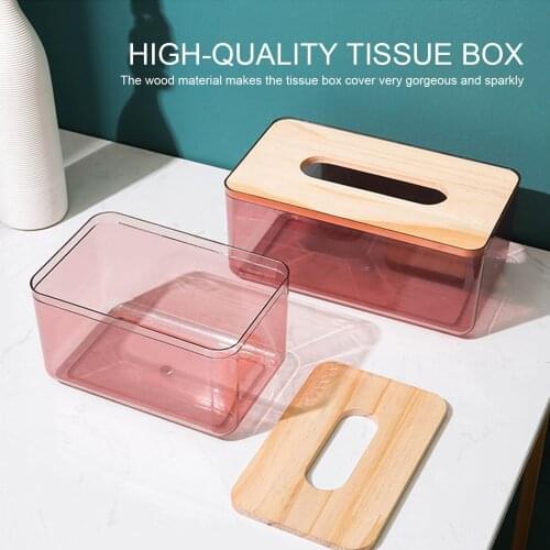 Portable Paper Towel Dispenser Wood Tissue Box Cover Holder Countertops Bathroom Toilet Tissue Box Bathroom Napkin Storage Box