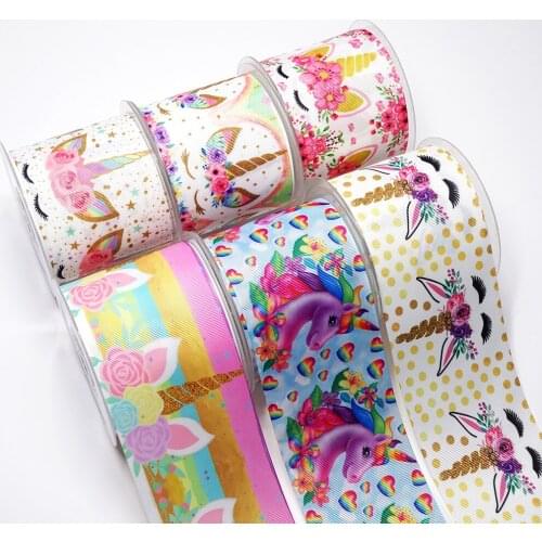 DIY Handmade Materials Printed Grosgrain Ribbon 50 Yard Per Size 19573