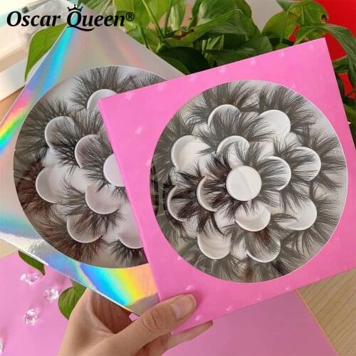 Faux Mink Eyelashes Wholesale 3D Mink Lashes 25 mm Mink Eyelashes Pack 7 Pairs Box Package Makeup Natural Long False Eyelashes