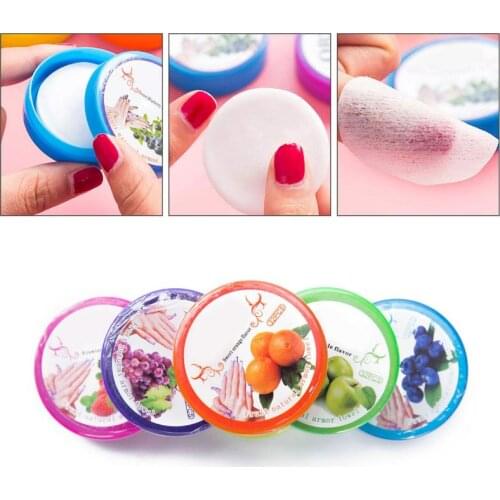 1 Box Nail Art Polish Remover Cotton Wipes Vanish Remover Pads Fruit Smell Wet Wipes Nail Cleaner Paper Pad Towel Random Style