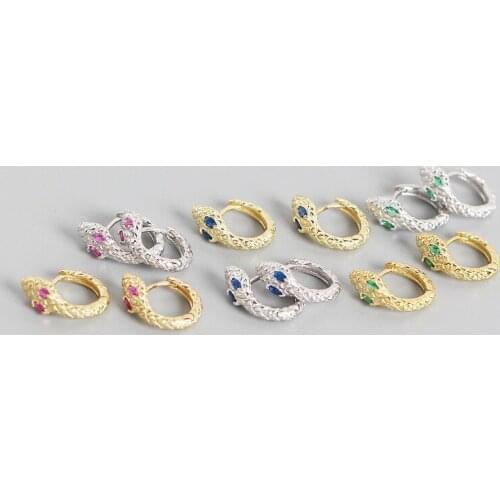 Snake earrings for women 925 silver ear clip fine jewelry earlobe spike stud hoop earrings personality gifts lady accessory