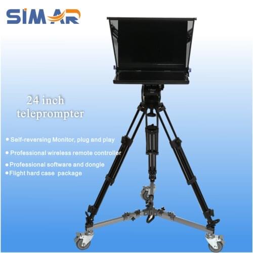 24 Inch Professional Studio Prompter Auto-Mirror Wireless Remoter Video Teleprompter for TV ,University ,Conference