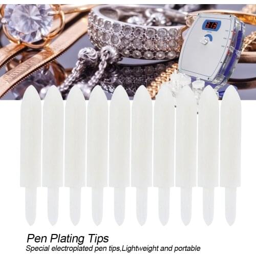 10pcs Pen Plating Tips Replacement Accessory Electroplating Jewelry Making Tool Gold Plated Machine Pen Jewelry Tool