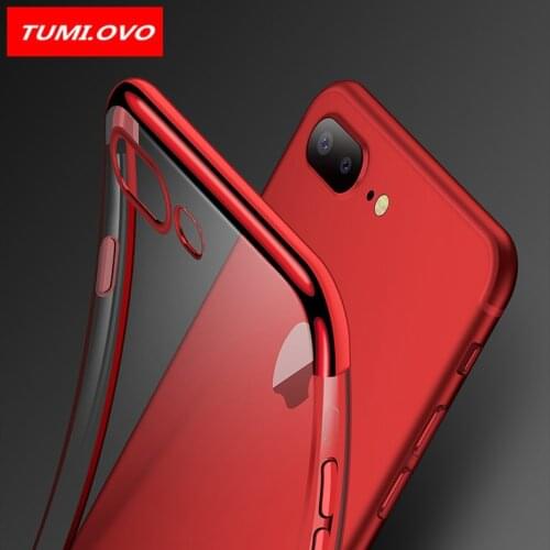 Ultra Thin Cover For iPhone X Case for iPhone 7 6 6S 8 Plus 5 5S Transparent Plating Gilded Silicone Silm Protection Phone Cases