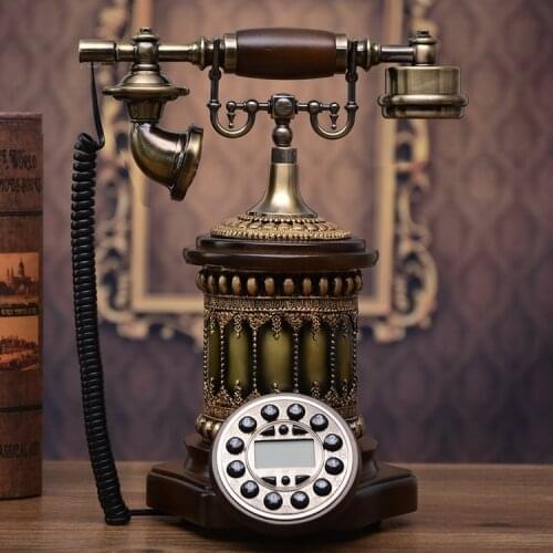 Solid wood high-grade telephone, American retro office and home telephone