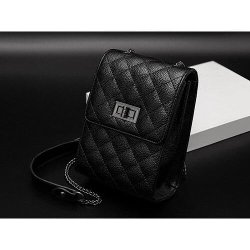 New mobile phone bag lady chain fashion one-shoulder cross-body bag rhombus small fragrance pocket bag